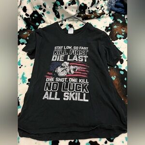 Black Graphic T-Shirt with Bold Text